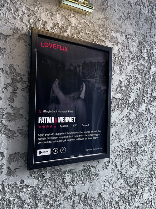 Kişiye özel Loveflix fotoğraflı sevgili tablosu