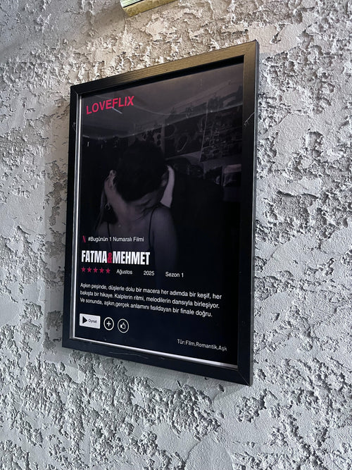 Loveflix temalı kişiye özel çift tablosu