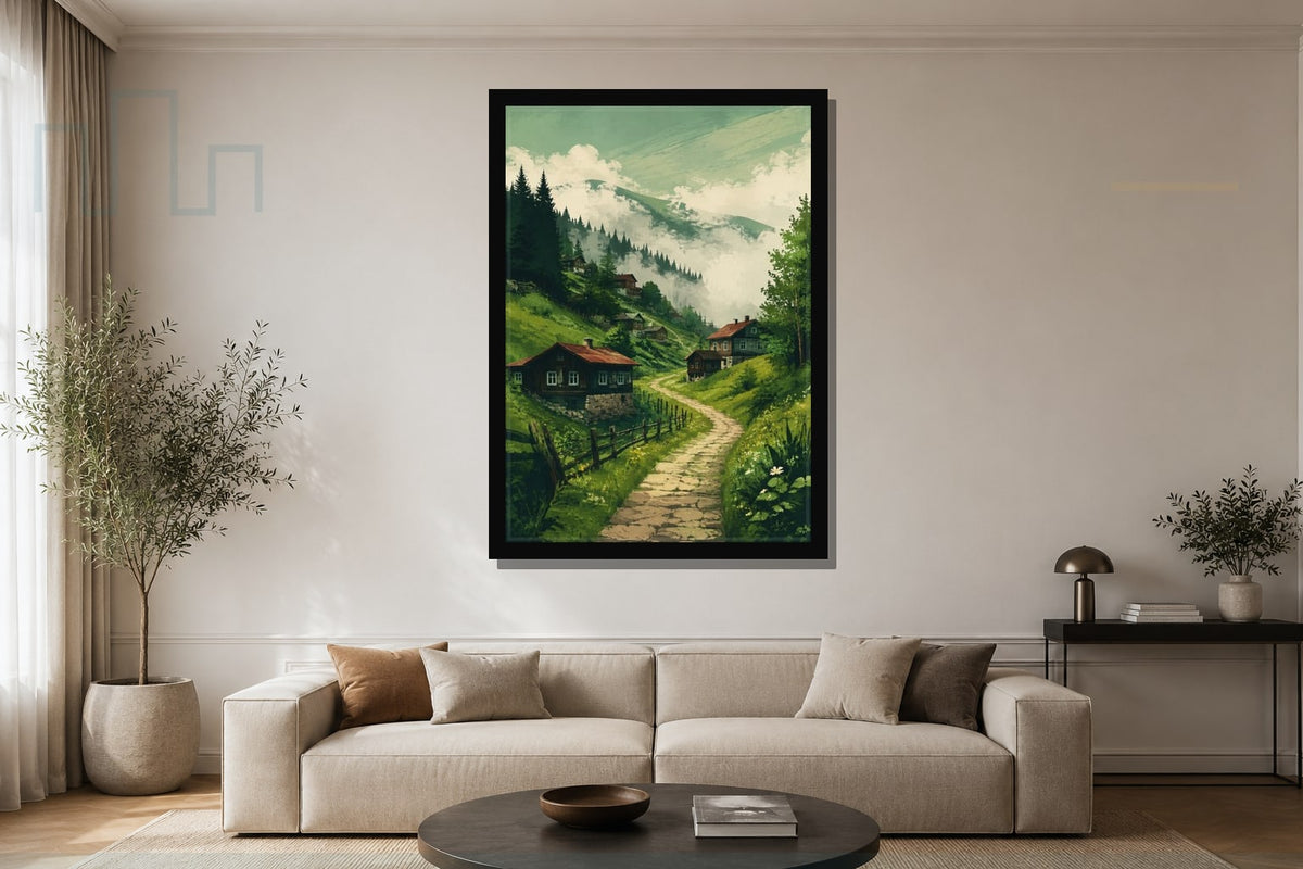 Karadeniz Yaylası çerçeveli tablo mockup 1