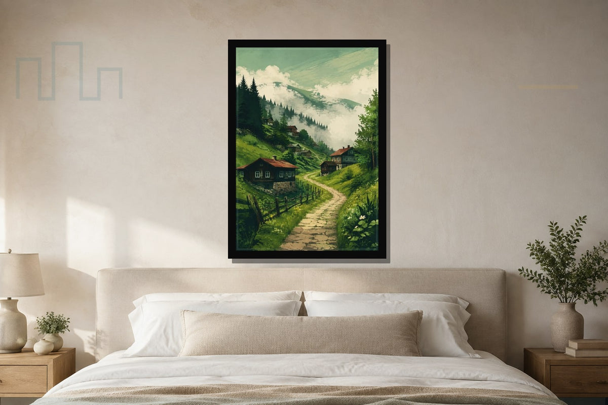 Karadeniz Yaylası çerçeveli tablo mockup 3