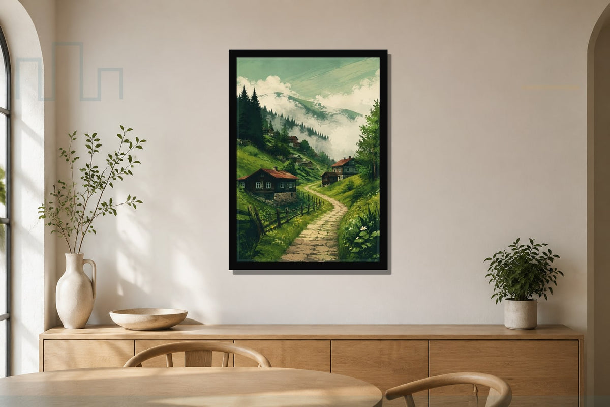 Karadeniz Yaylası çerçeveli tablo mockup 4